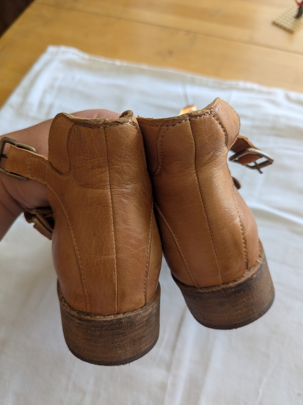 Diba Tan Leather Strap Ankle Boots, 8 - Picture 2 of 10